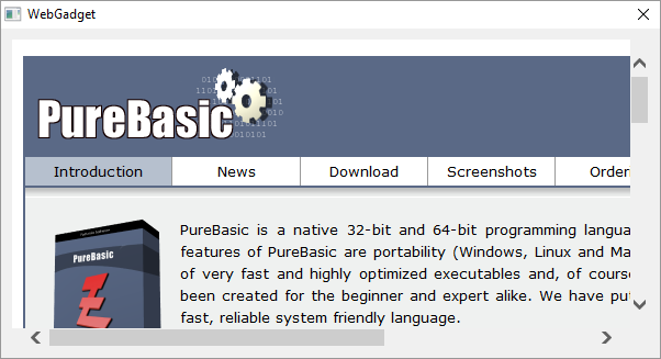 Purebasic Webgadget Engine